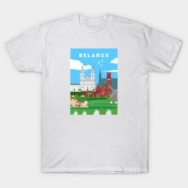 Minsk, Belarus.Retro travel poster T-Shirt by GreekTavern